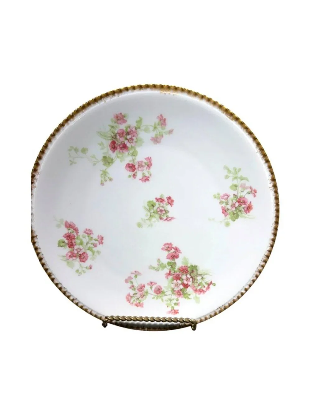 Antique Blakeman & Henderson Limoges France Floral Gold 8.5